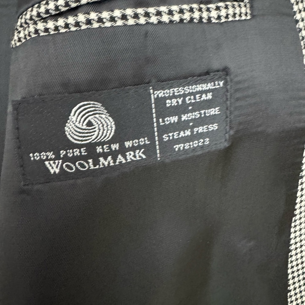 Gerald Austin Blazer L48 Houndstooth black and white designer formal Patterned - Picture 2 of 5